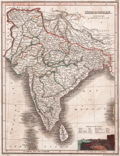 antique map of Hindoostan 1819